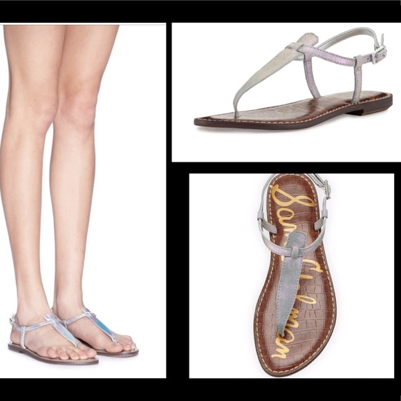 Sam Edelman Gigi Thong Silver Sandals Size 9.5 - Picture 1 of 8